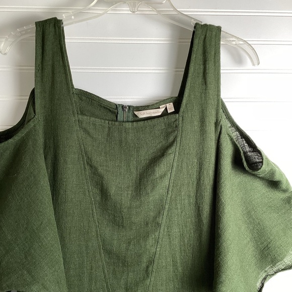 Soft Surroundings Emelia Dress Cold Shoulder Linen Blend Size Medium - Picture 3 of 9
